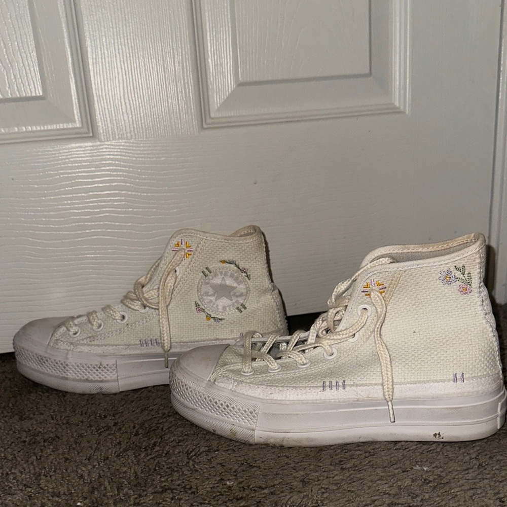 Converse High-Top Canvas Sneakers with Embroidery